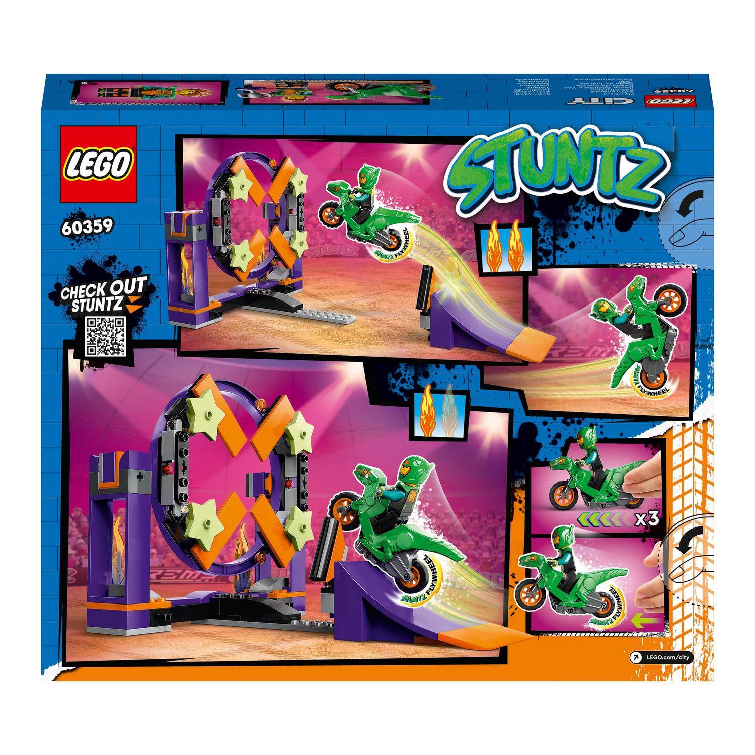Juguete de Construcción Desafío Acrobático: Rampa y Aro con Mini Figura de Piloto y Moto LEGO City Stuntz - 60359 8