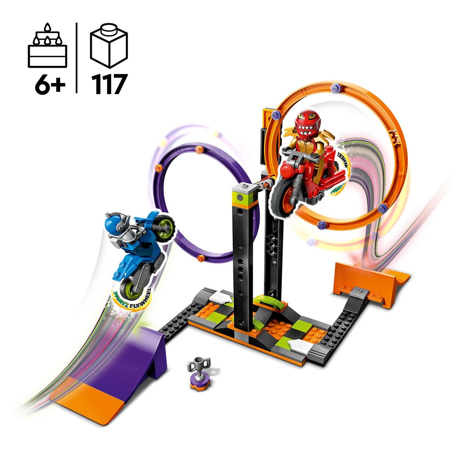 Motos de Juguete y Desafío Acrobático: Anillos Giratorios 1 o 2 Jugadores LEGO City Stuntz - 60360 3