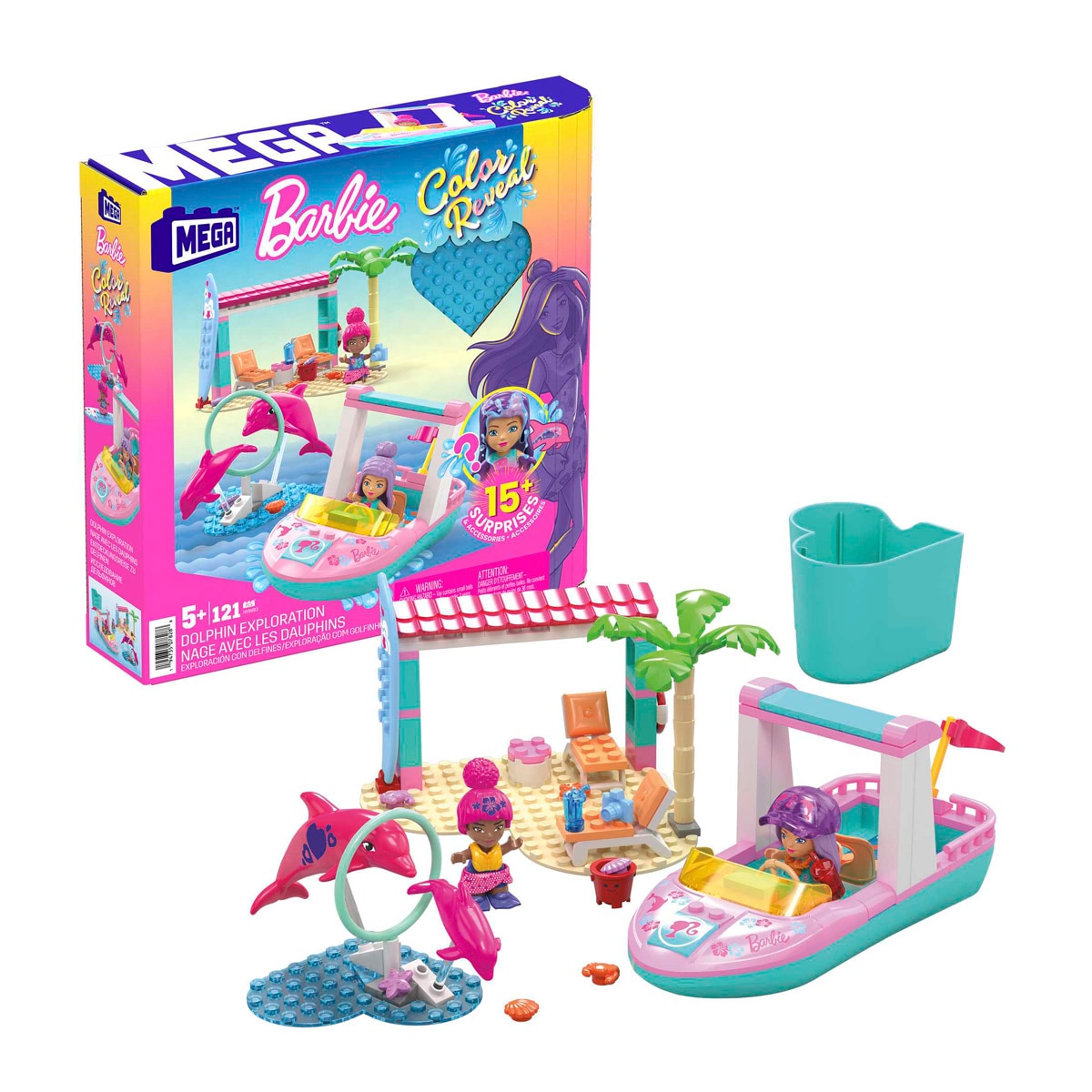 Imagen 0 de Bloques de construcción Barbie Color Reveal de MEGA