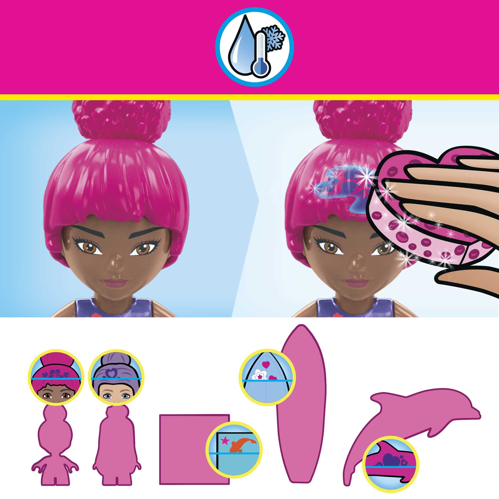 Bloques de construcción Barbie Color Reveal de MEGA 6