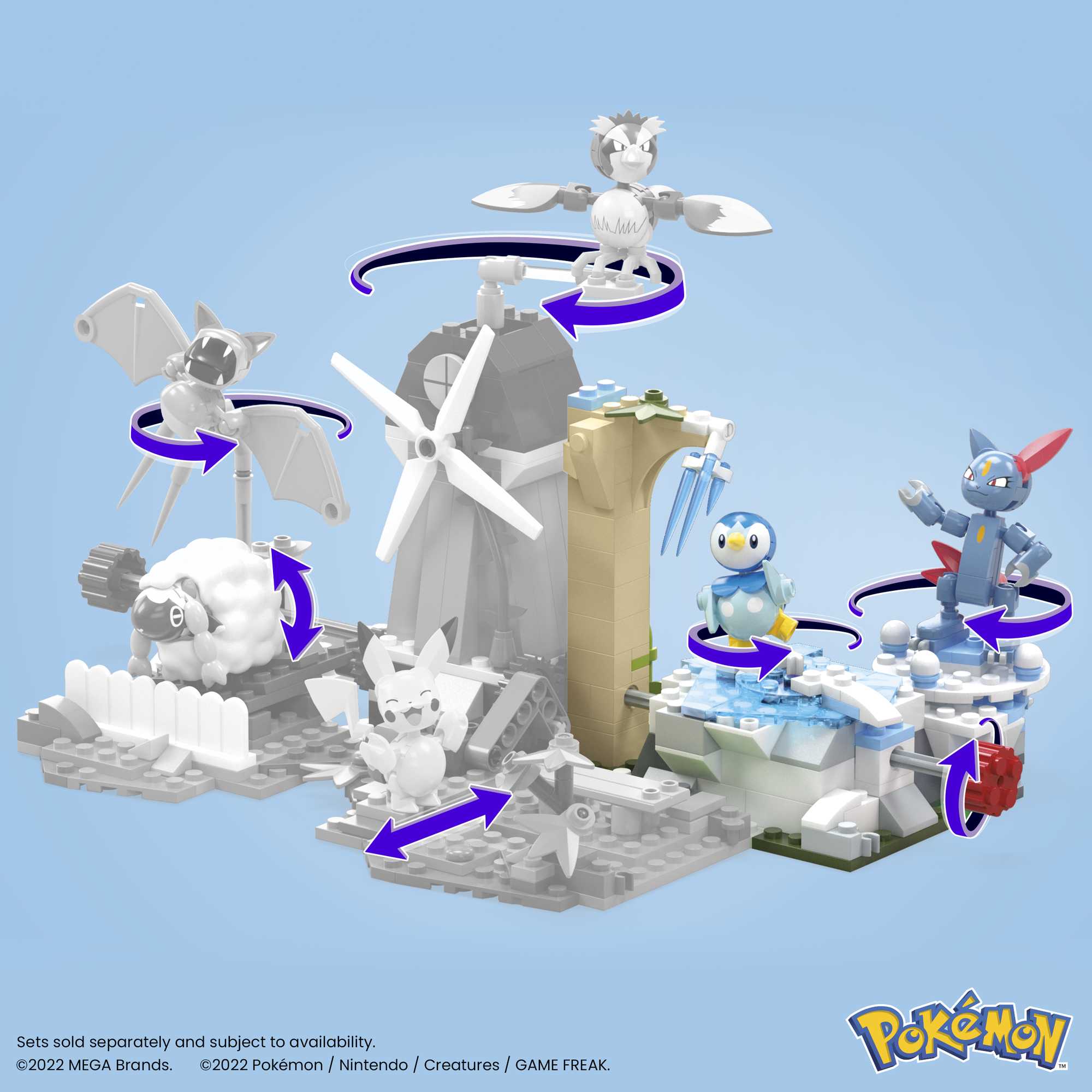 Bloques de construcción Pokémon Piplup y Sneasel se relajan MEGA Construx 6
