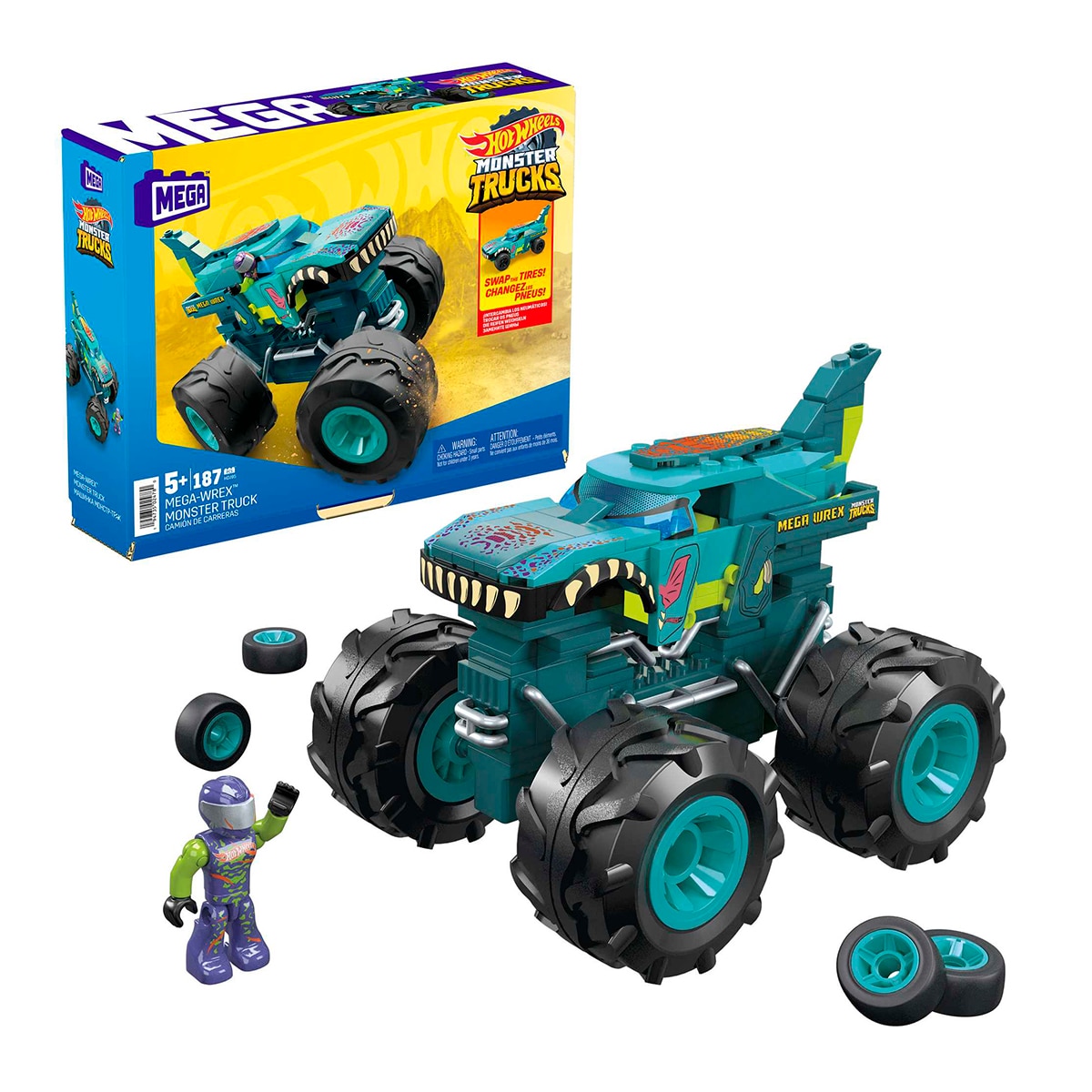 Imagen 0 de MEGA Construx Hot Wheels Monster Trucks Mega-Wrex Coche de bloques de construcción