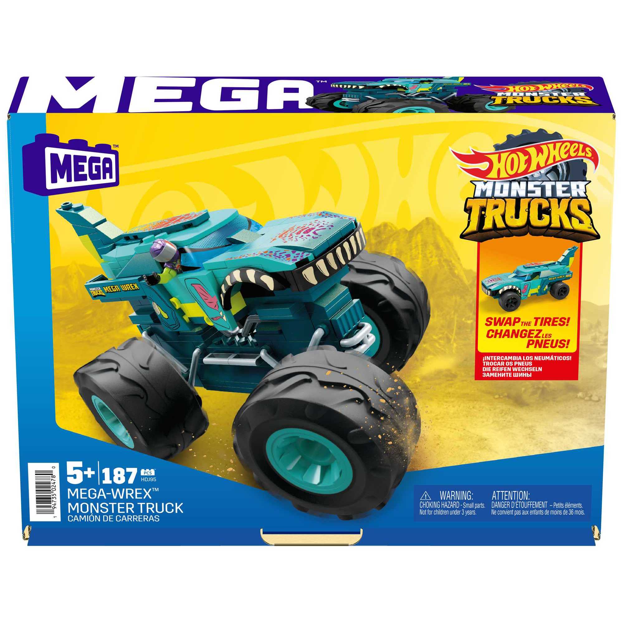 MEGA Construx Hot Wheels Monster Trucks Mega-Wrex Coche de bloques de construcción 7