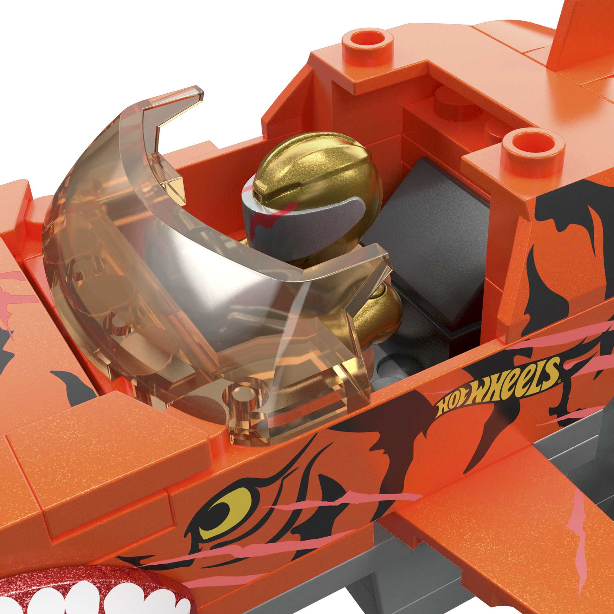 MEGA Construx Coches de bloques de construcción con pista Tiger Shark Hot Wheels Monster Trucks 6