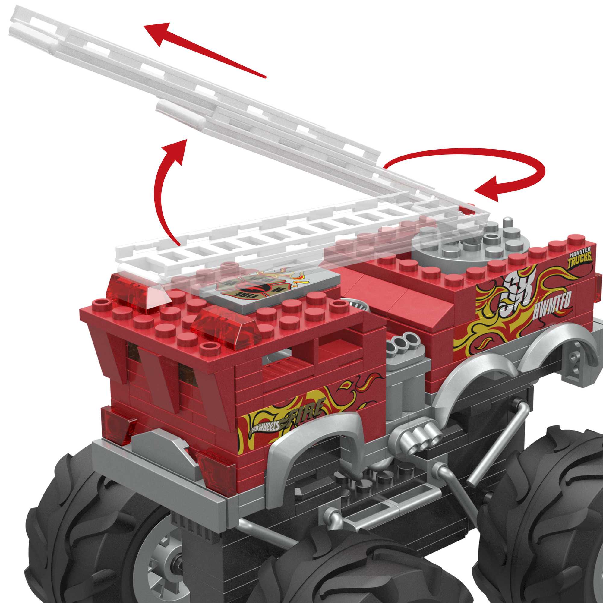 Conjunto de construcción del Monster Truck 5-Alarm de Hot Wheels de MEGA 5
