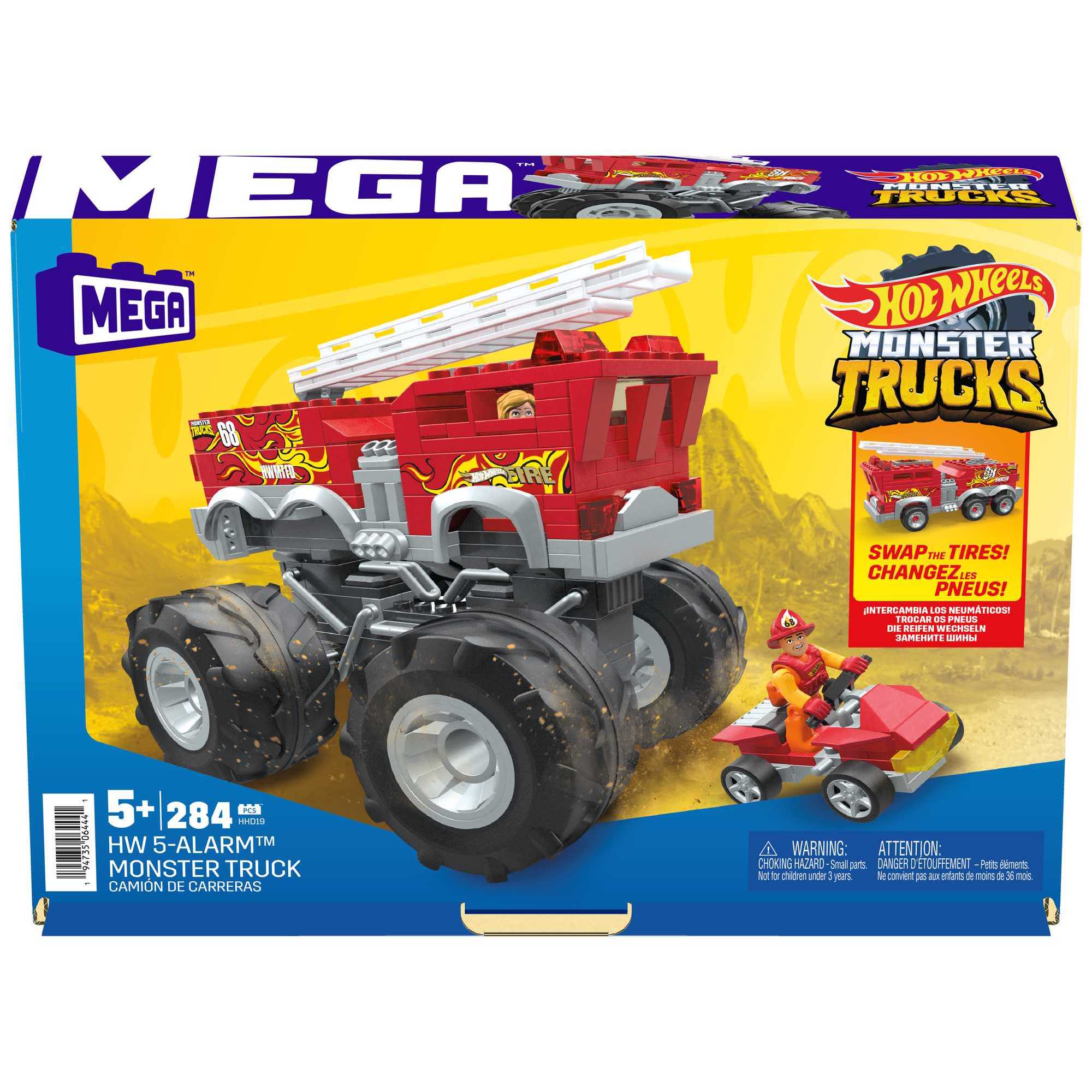 Conjunto de construcción del Monster Truck 5-Alarm de Hot Wheels de MEGA 6