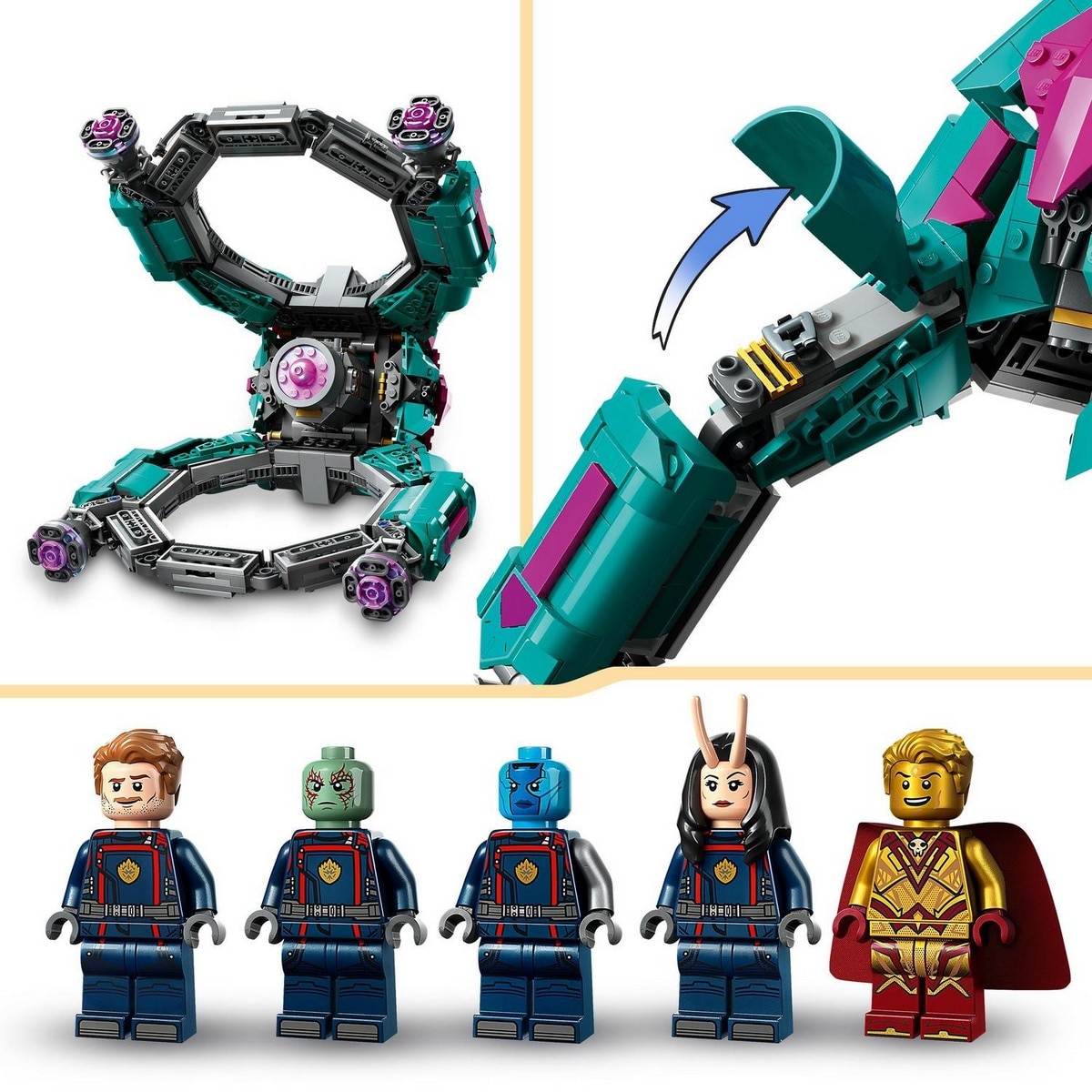 Juguete de Construcción Nave de los Nuevos Guardianes de la Galaxia 3 con 5 Mini Figuras LEGO Marvel - 76255 5