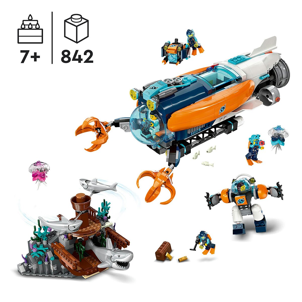 Submarino Explorador do Fundo do Oceano Lego City 5
