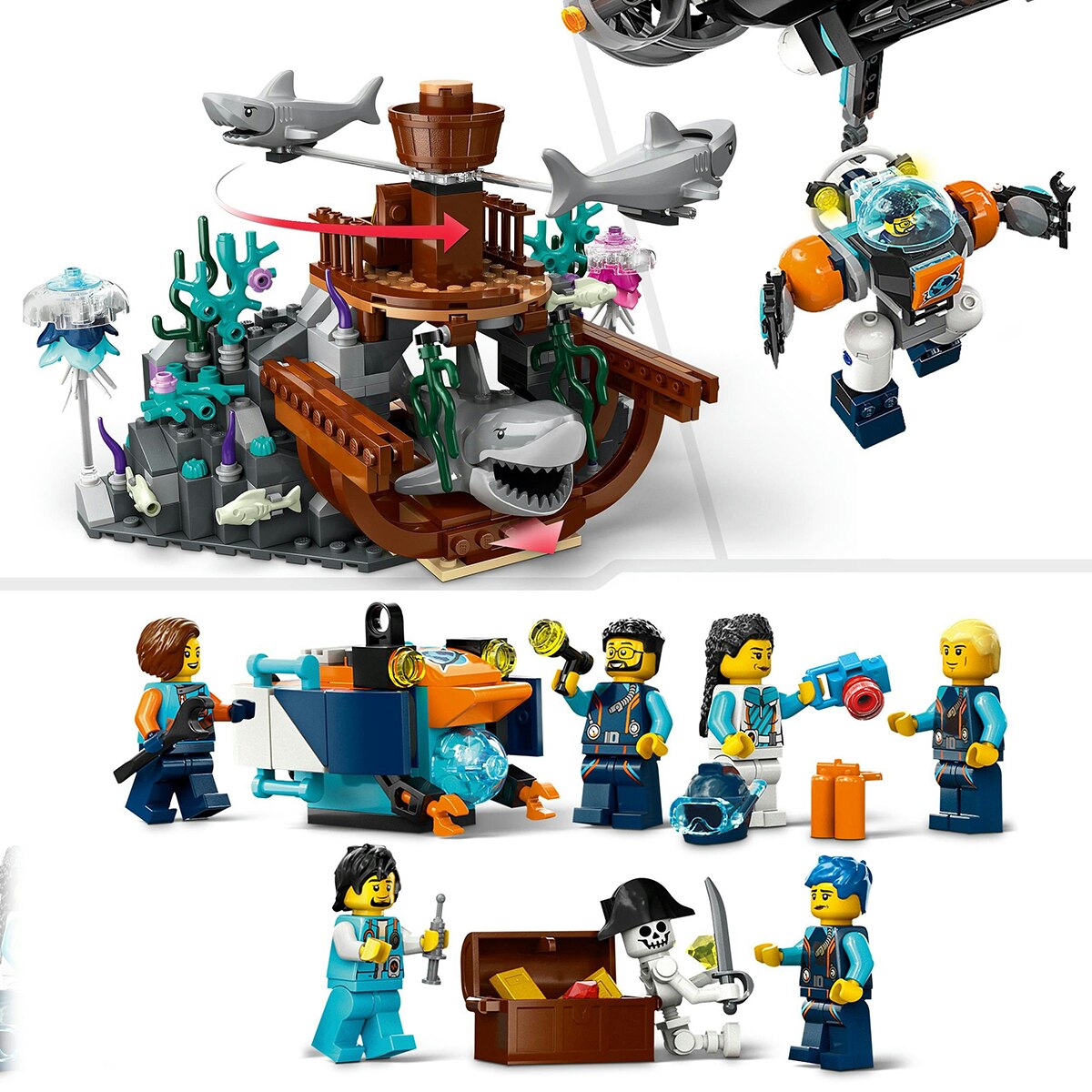 Submarino Explorador do Fundo do Oceano Lego City 7