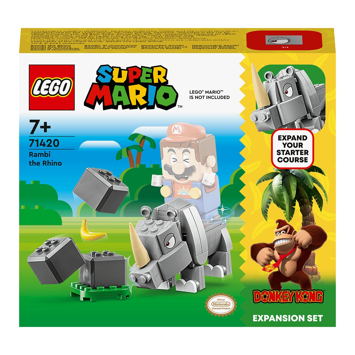 Set de construcción Rambi, el rinoceronte Set de Expansión: Donkey Kong LEGO Super Mario - 71420 1