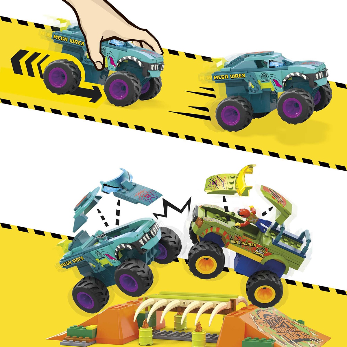 Juego de construcciones MEGA Construx Hot Wheels Mega Wrex Mattel 3