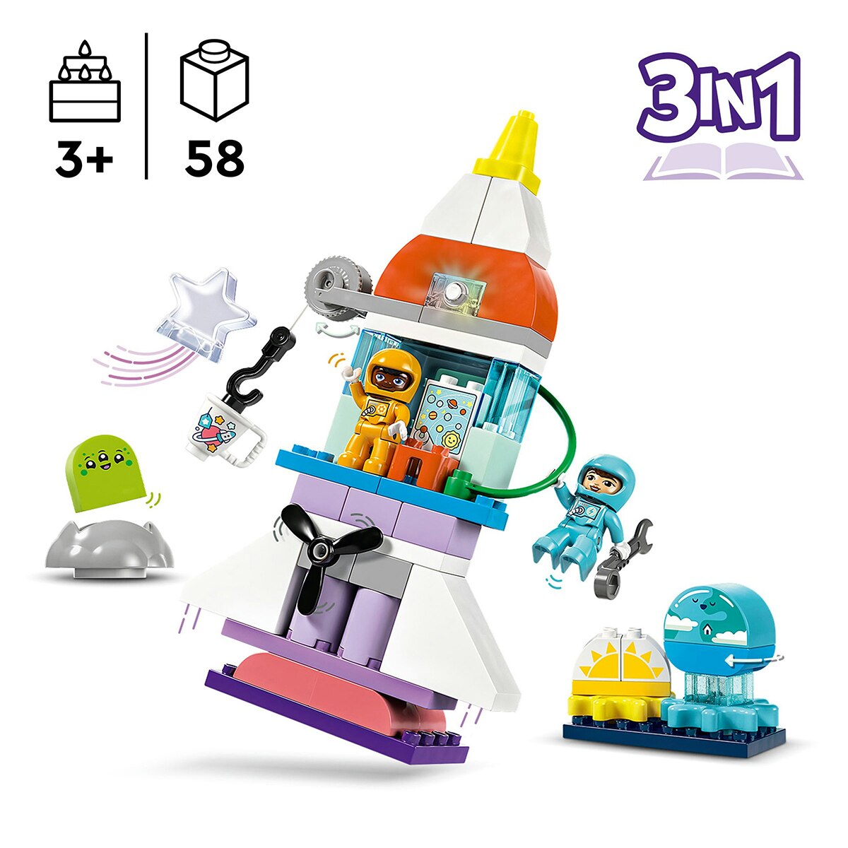 Juguete de construcción Aventura en Lanzadera Espacial 3en1 LEGO DUPLO Town - 10422 5