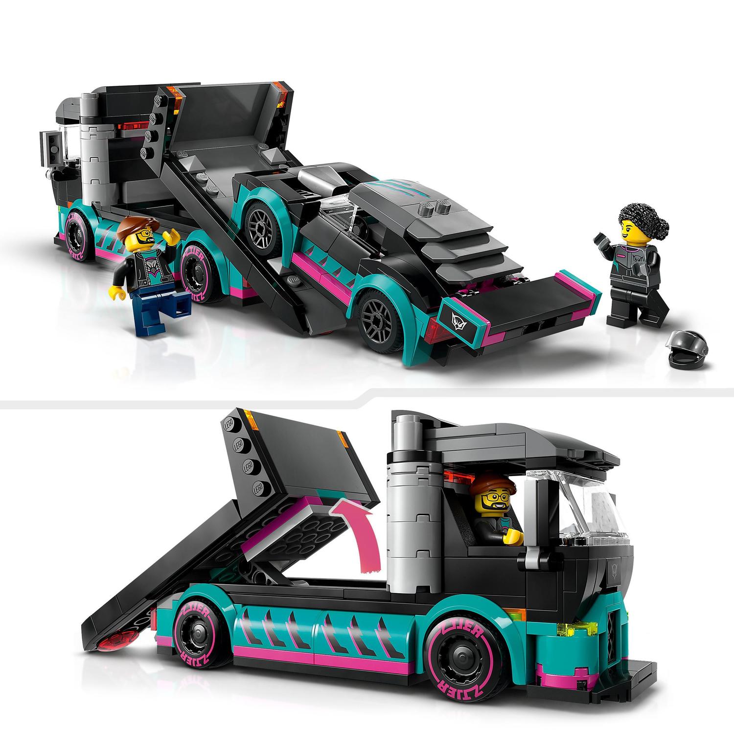 Carro de Corrida e Camião de Transporte de Carros Lego City 4