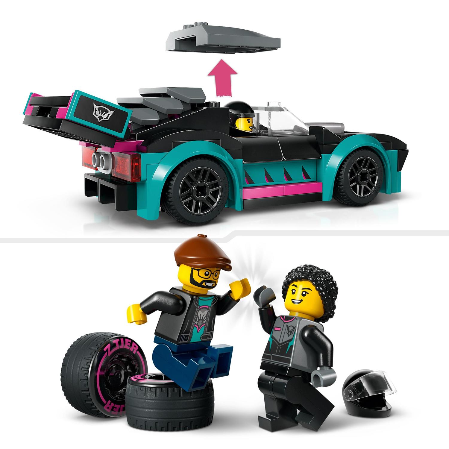 Carro de Corrida e Camião de Transporte de Carros Lego City 5