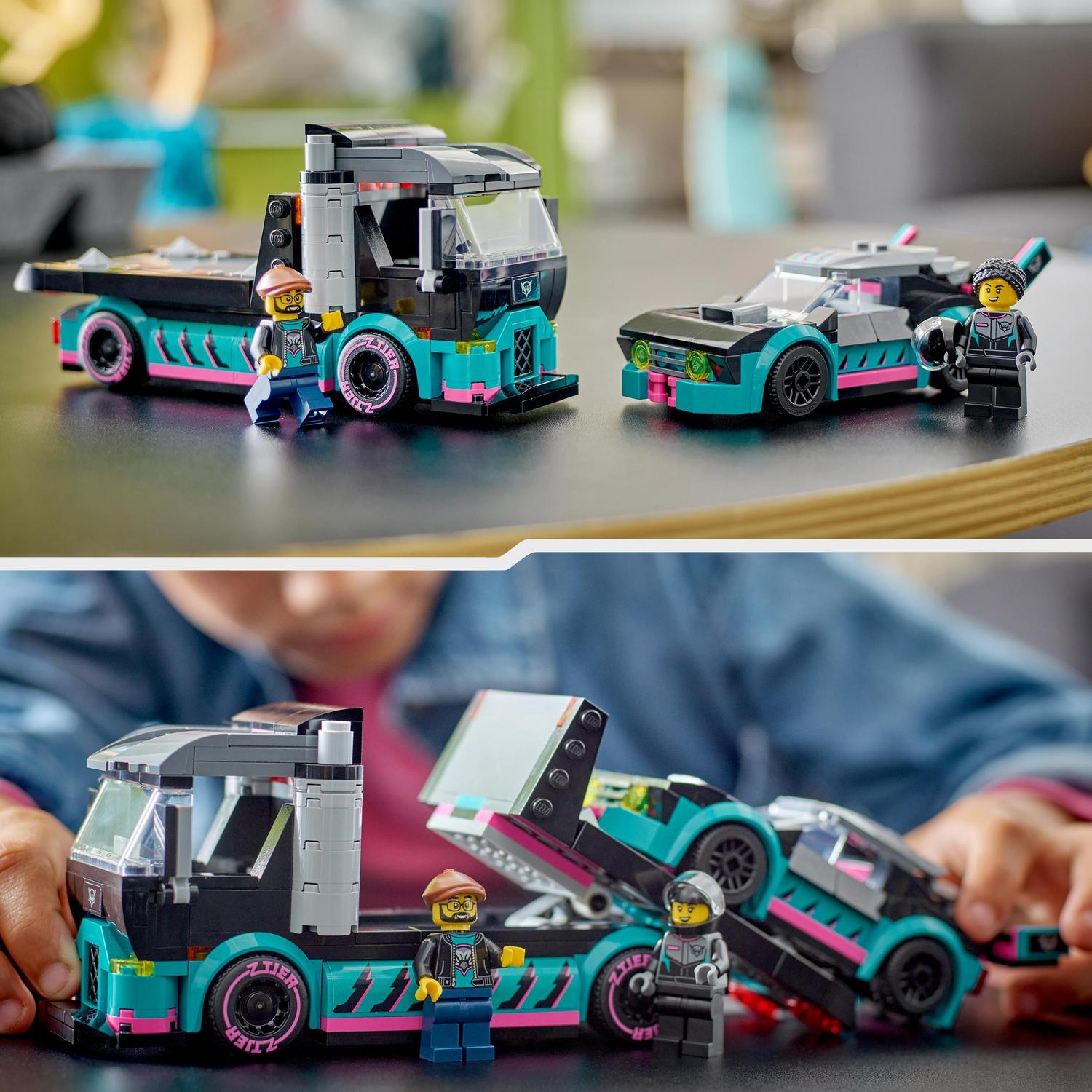 Carro de Corrida e Camião de Transporte de Carros Lego City 6