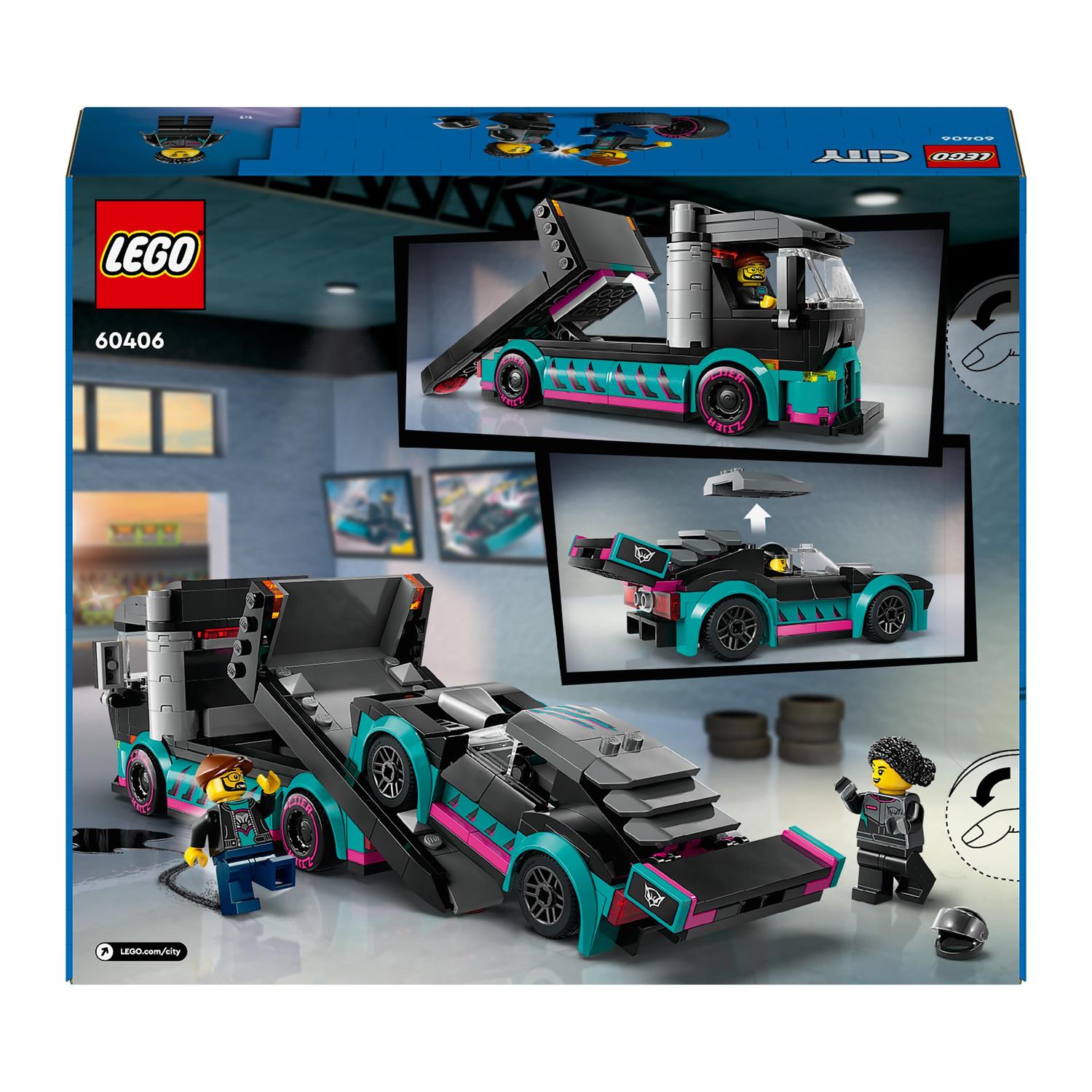 Carro de Corrida e Camião de Transporte de Carros Lego City 8