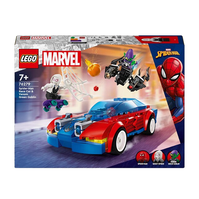 Juguete de construcción Coche de Carreras de Spider-Man y Duende Verde Venomizado LEGO Super Heroes Marvel