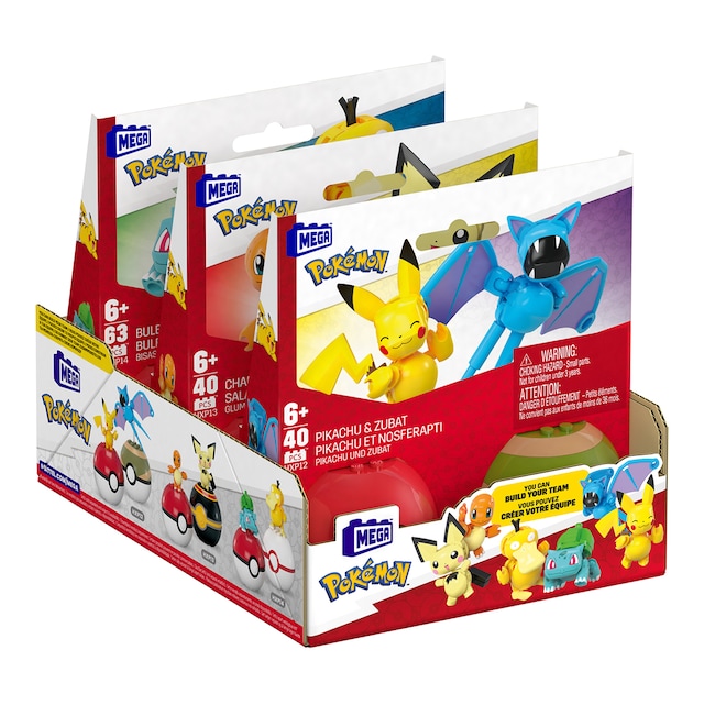 Bloques de construcción Pack 2 pokeballs con personajes surtido Pokemon Mega