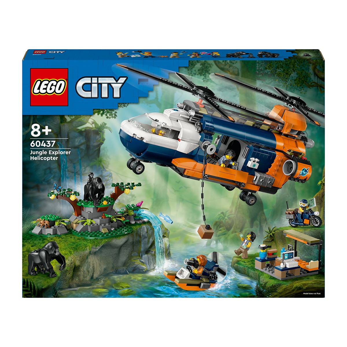 Juguete de construcción Exploradores de la Jungla: Helicóptero en Campamento Base LEGO City - 60437 1