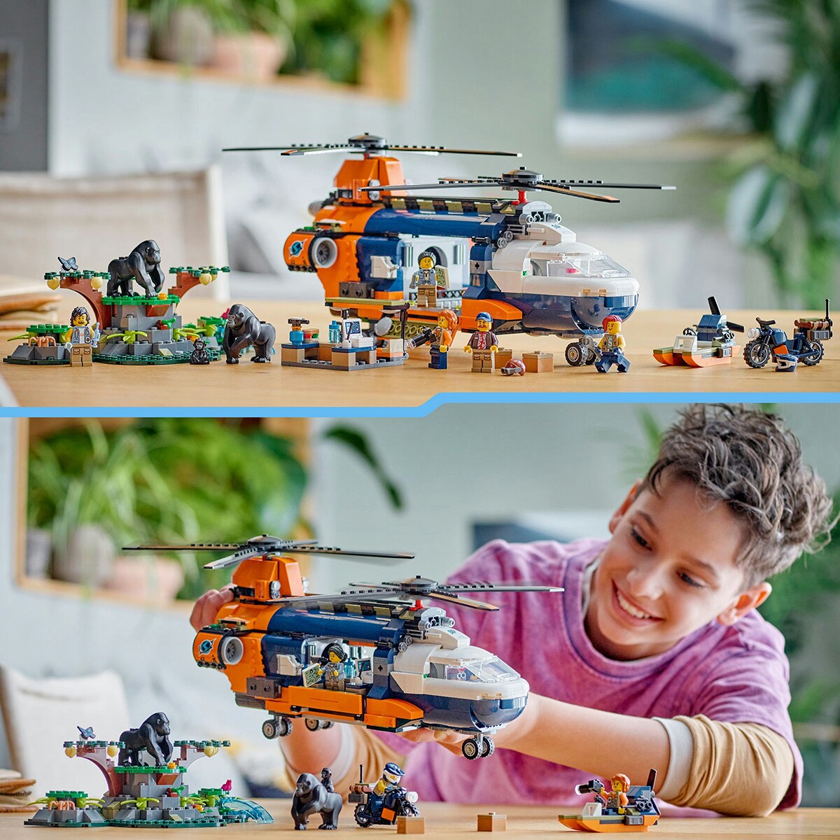 Juguete de construcción Exploradores de la Jungla: Helicóptero en Campamento Base LEGO City - 60437 3