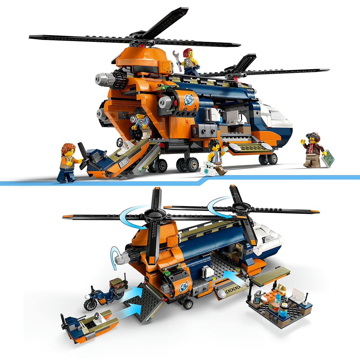 Juguete de construcción Exploradores de la Jungla: Helicóptero en Campamento Base LEGO City - 60437 5