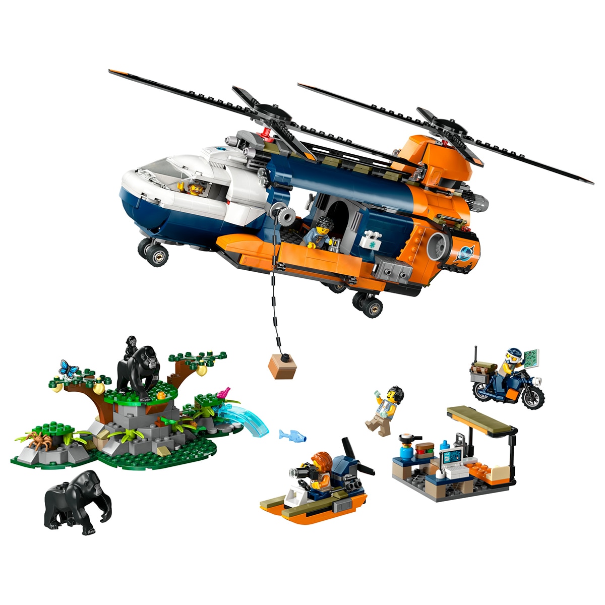 Juguete de construcción Exploradores de la Jungla: Helicóptero en Campamento Base LEGO City - 60437 8