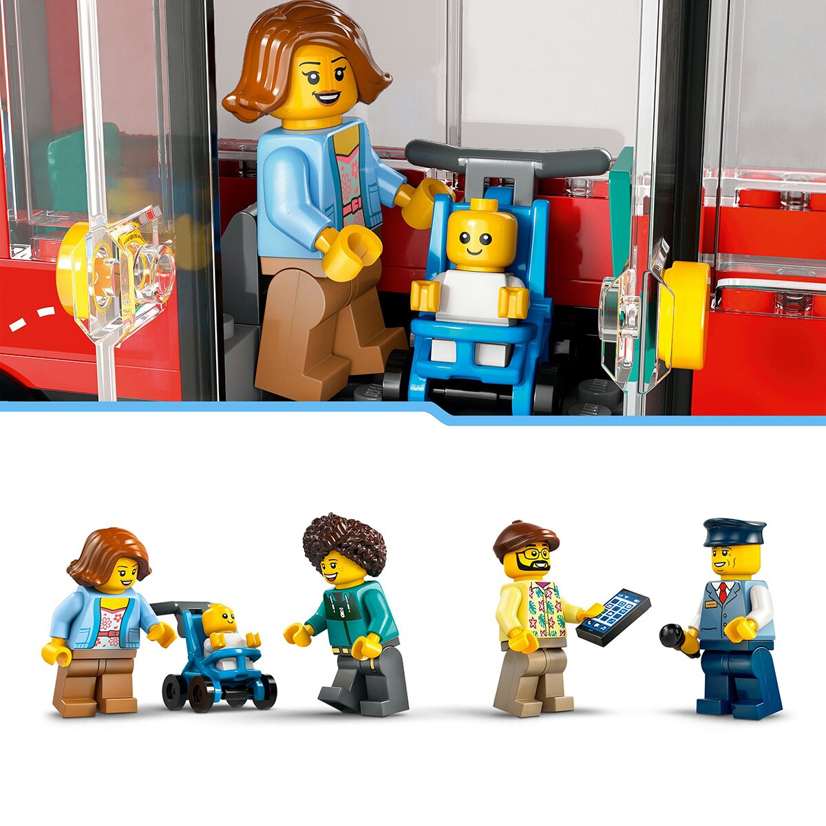 Juguete de construcción Autobús Turístico Rojo de Dos Plantas LEGO City - 60407 7