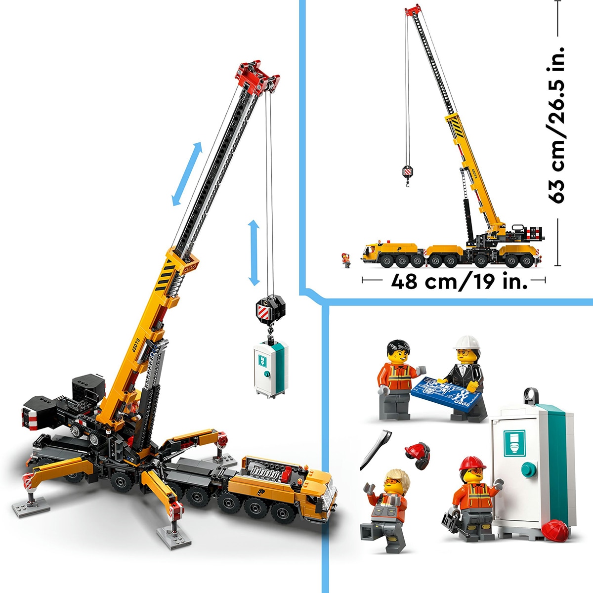 Grua de Obra Móvel Amarela Lego City 6