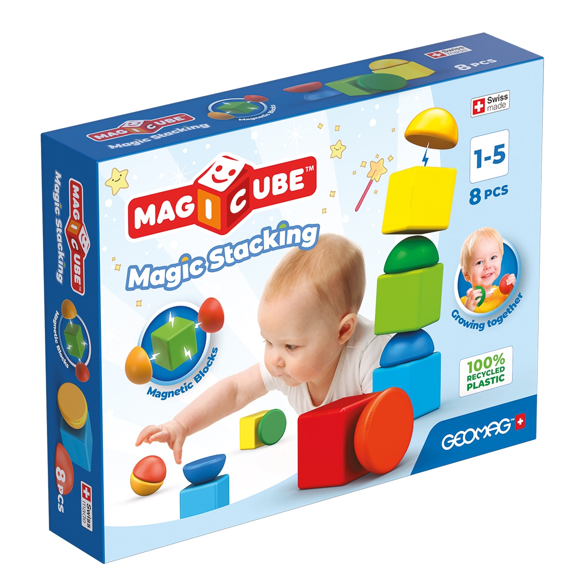 Toy Partner - Juego de construcción Magicuble Stacking 8 piezas Toy Partner.
