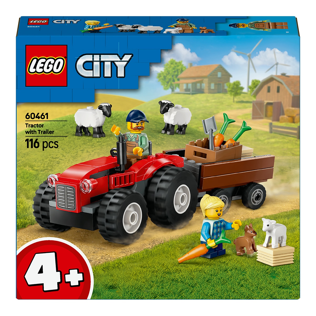Juego de construcción Tractor Rojo con Remolque y Oveja LEGO City - 60461 1