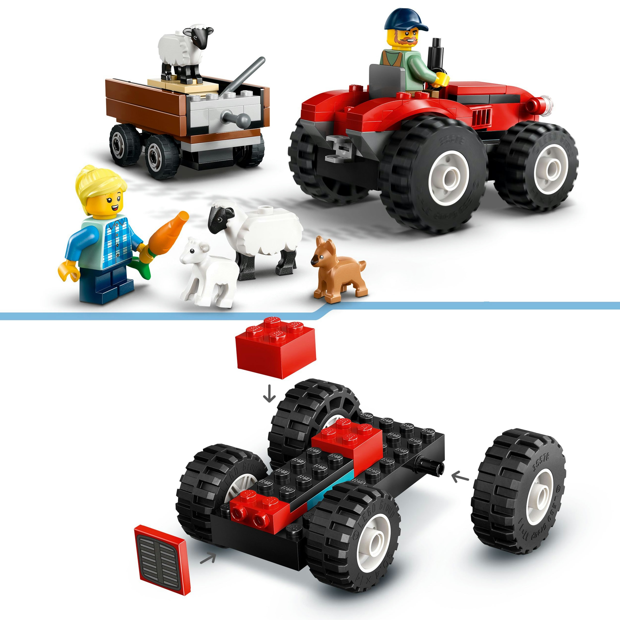 Juego de construcción Tractor Rojo con Remolque y Oveja LEGO City - 60461 5