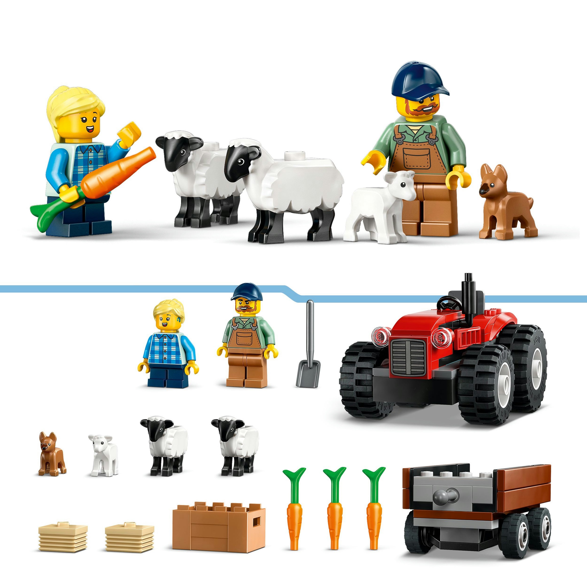 Juego de construcción Tractor Rojo con Remolque y Oveja LEGO City - 60461 6