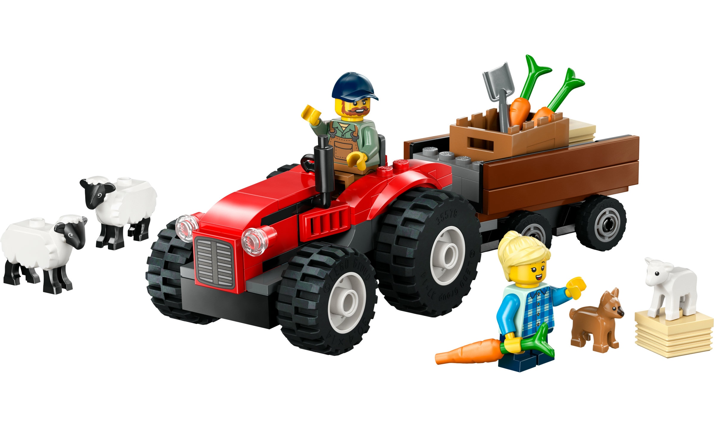 Juego de construcción Tractor Rojo con Remolque y Oveja LEGO City - 60461 8