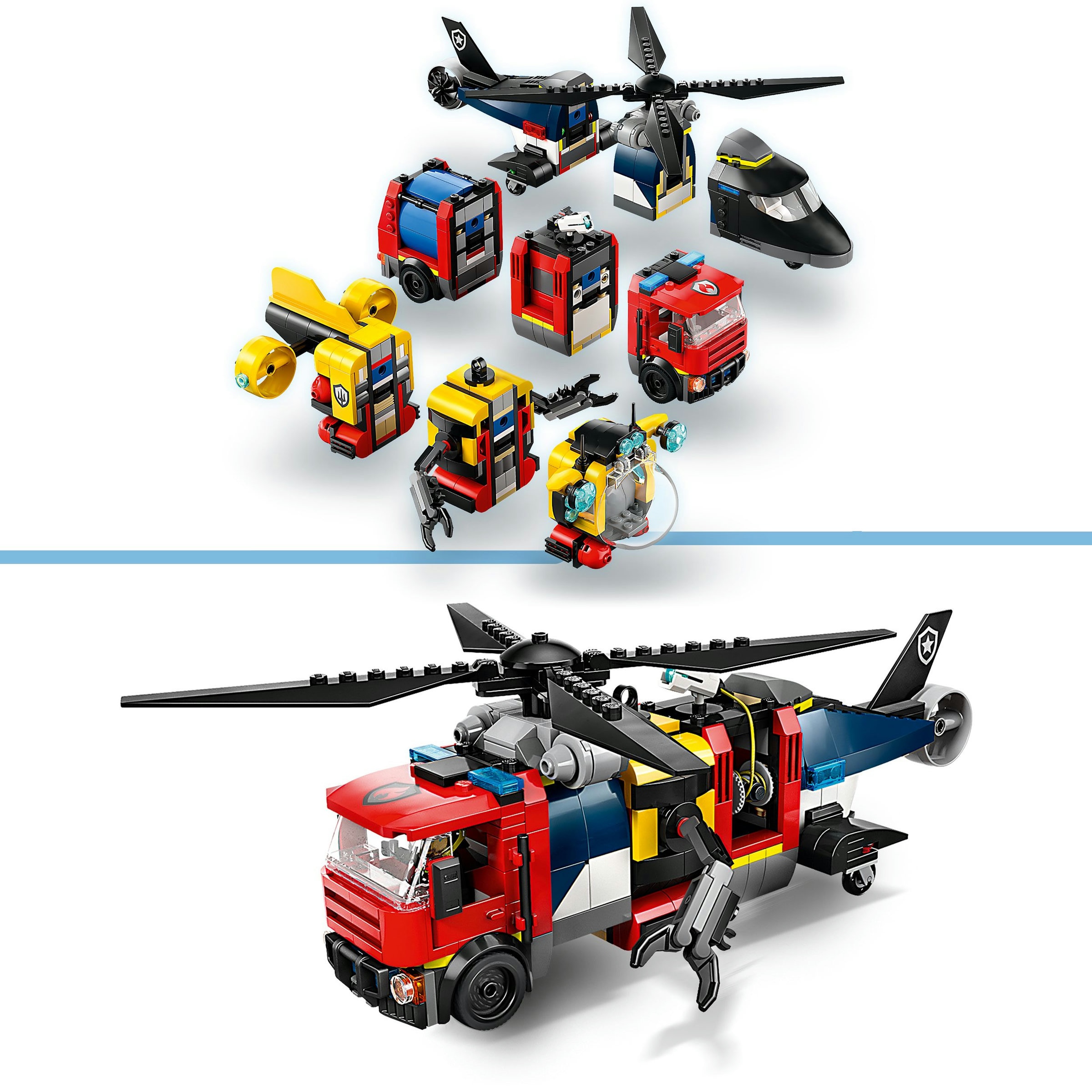Juego de construcción Remix: Helicóptero, Camión de Bomberos y Submarino LEGO City - 60462 6