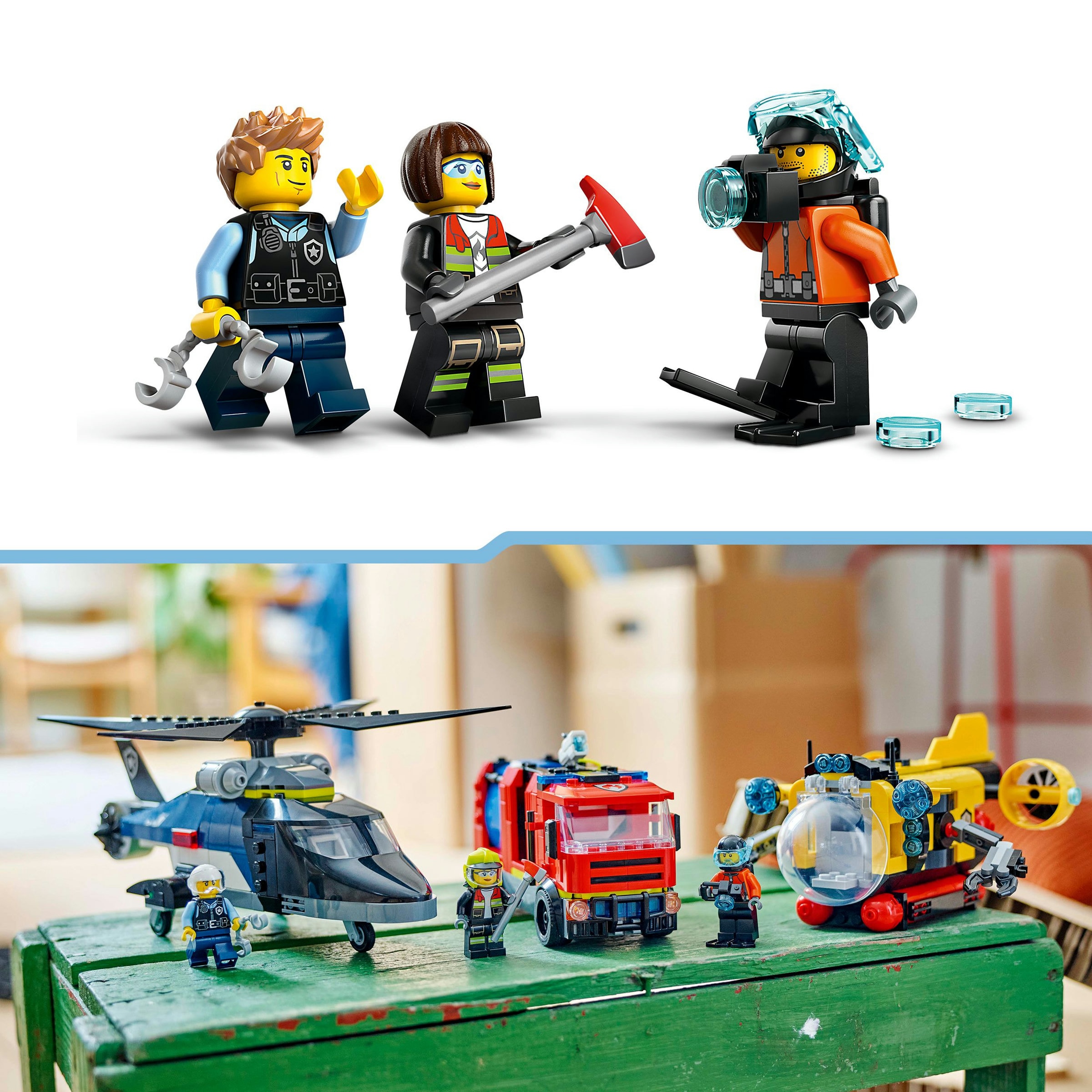 Juego de construcción Remix: Helicóptero, Camión de Bomberos y Submarino LEGO City - 60462 8