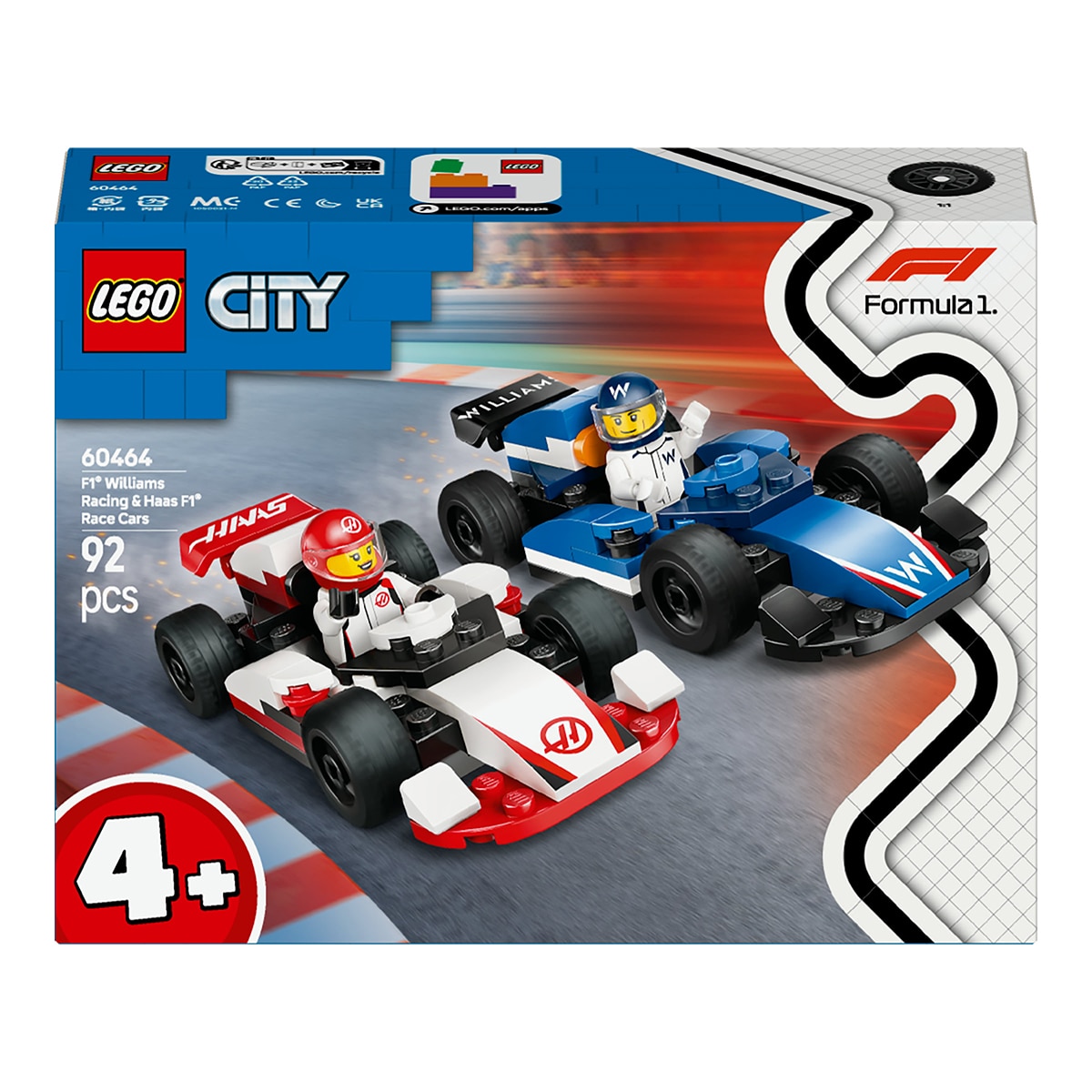 Imagen 0 de Juego de construcción coches de F1® Williams Racing y Haas F1® LEGO City - 60464
