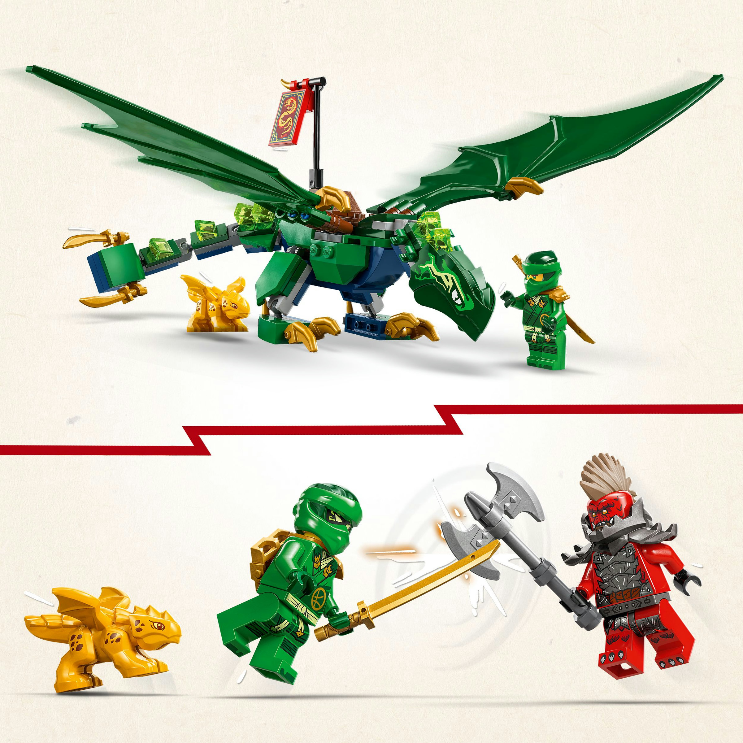 Juego de construcción Dragón Verde del Bosque de Lloyd LEGO