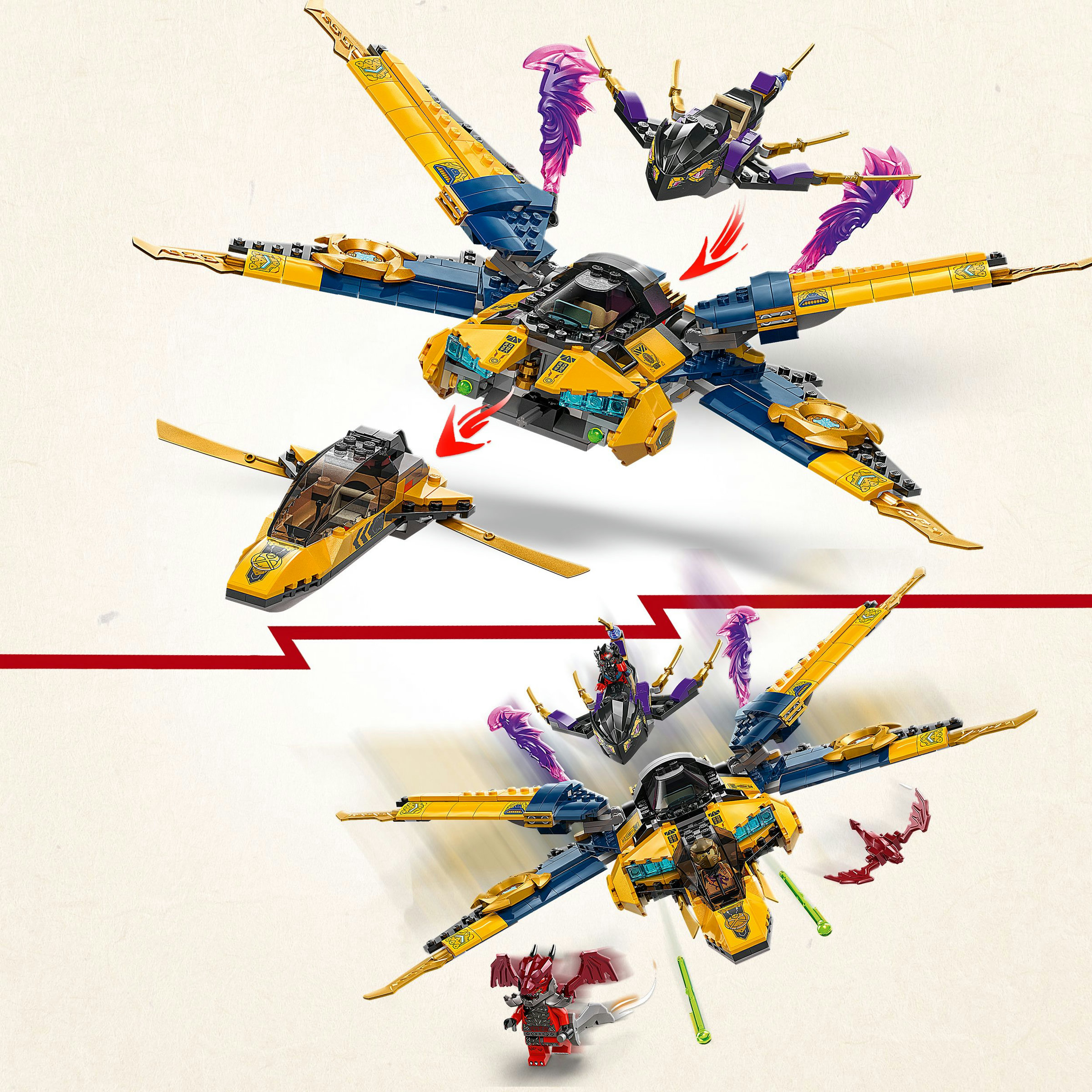 Juego de construcción Super Jet de la Tormenta de Ras y Arin LEGO Ninjago - 71833 5