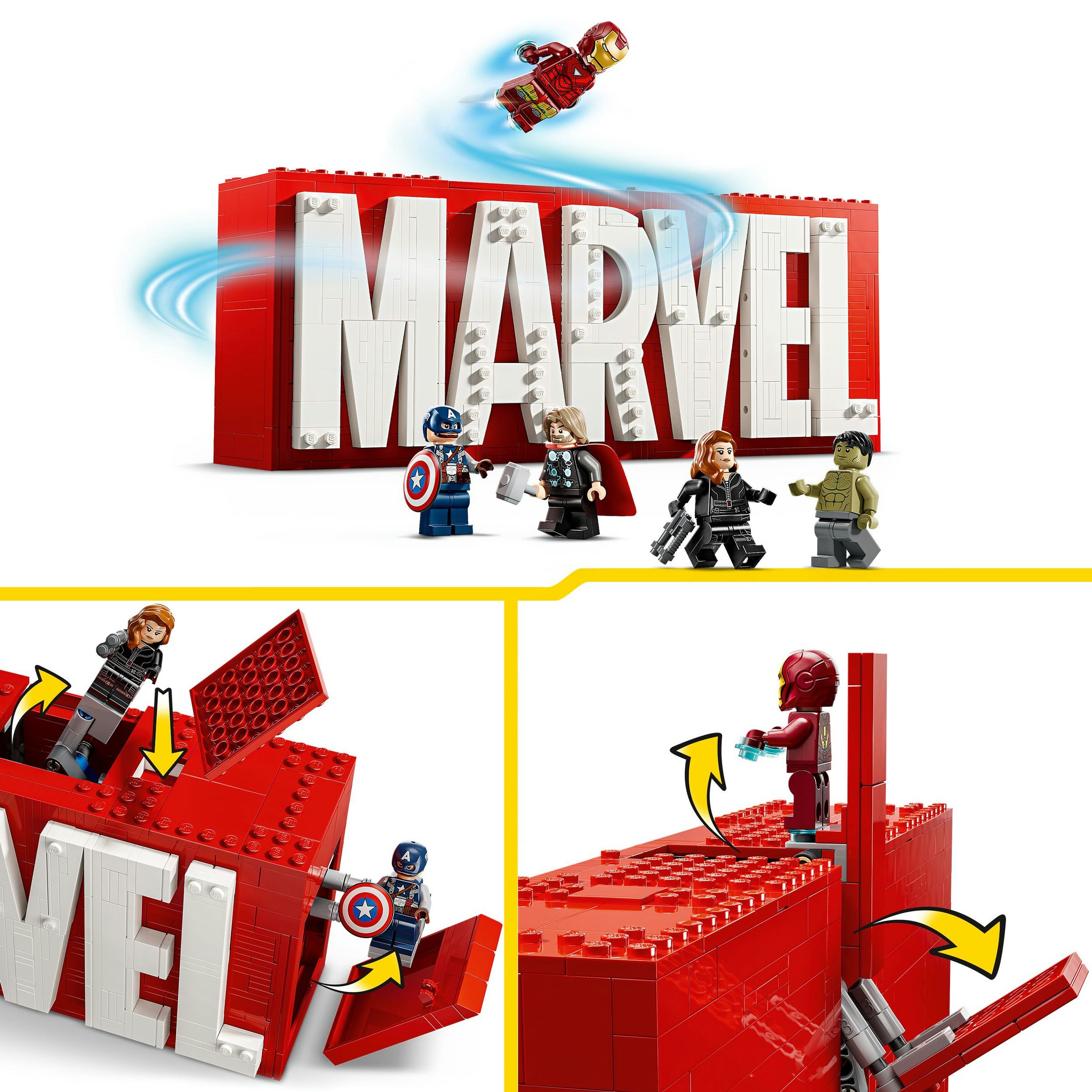 Logótipo MARVEL e Minifiguras MARVEL 4