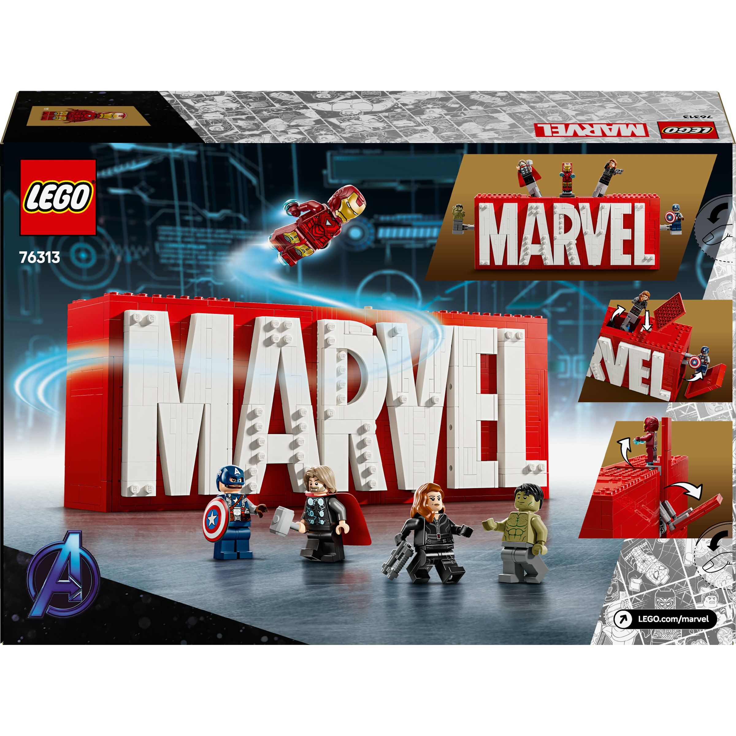 Logótipo MARVEL e Minifiguras MARVEL 8