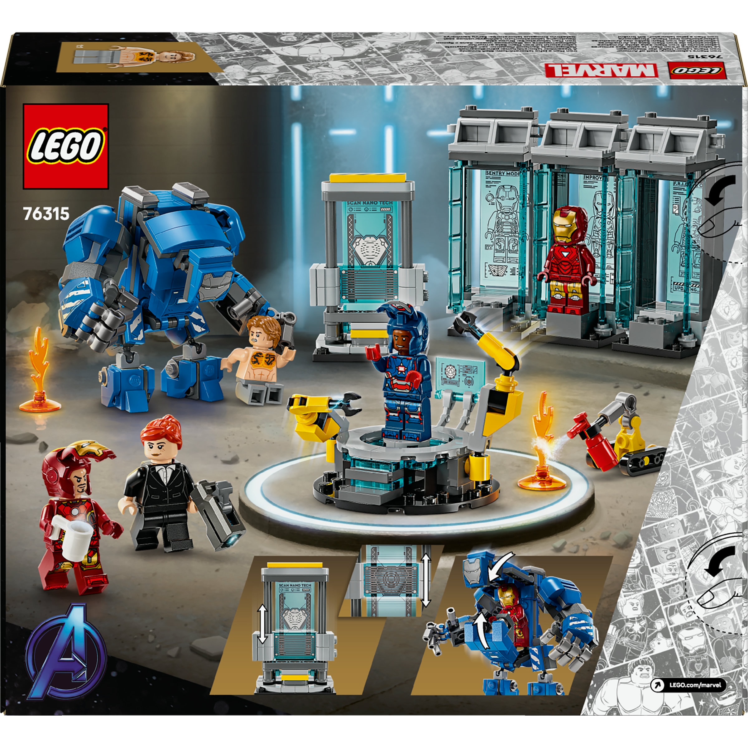 Juego de construcción Laboratorio de Iron Man: Sala de Armaduras Marvel LEGO - 76315 8
