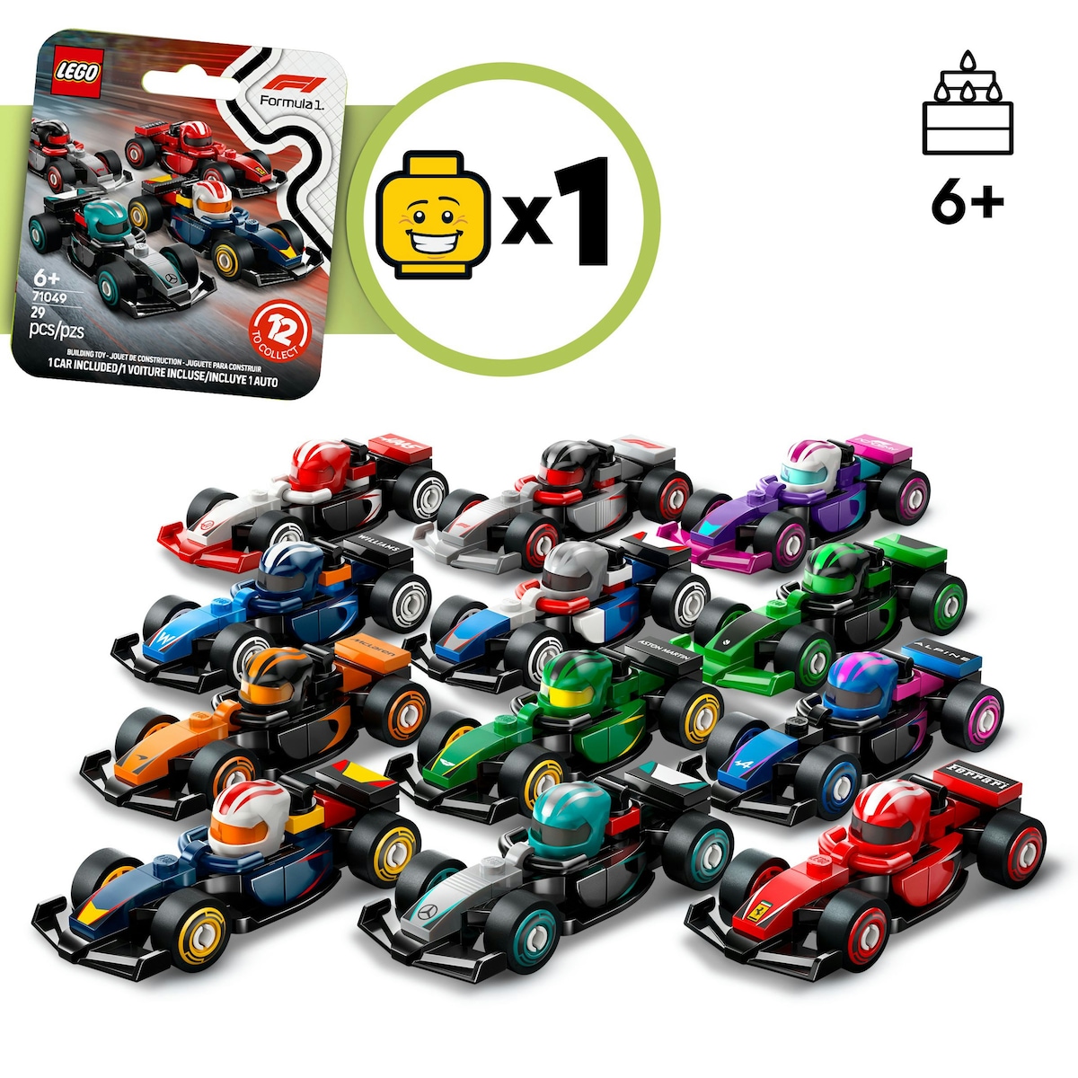 Juego de Construcción Coches de F1® Coleccionables LEGO Minifigures - 71049 3