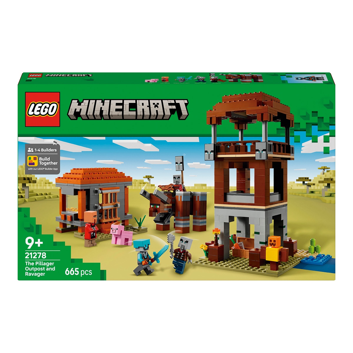 Imagen 0 de Juego de construcción El Puesto de Avanzada de los Saqueadores y el Devastador LEGO Minecraft - 21278