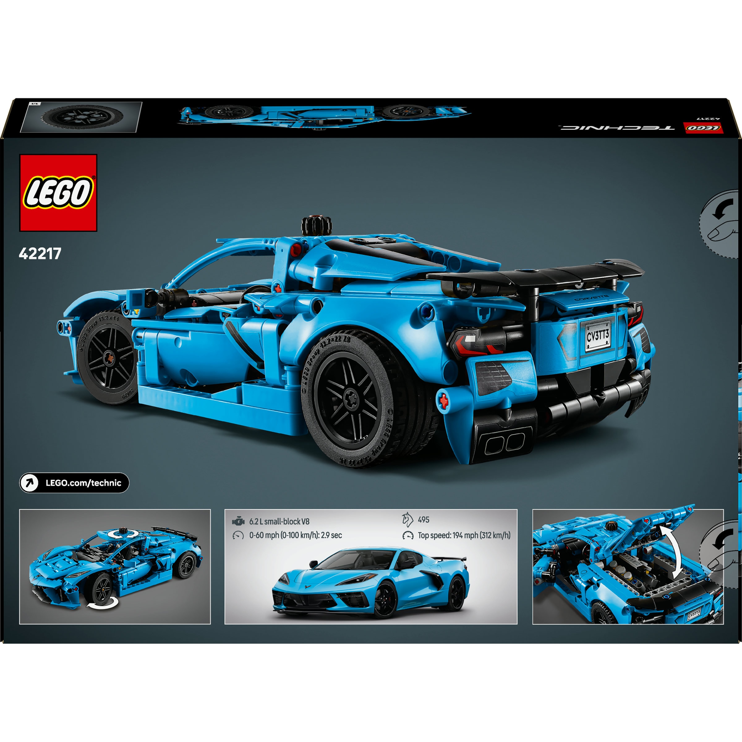 Juego de construcción Chevrolet Corvette Stingray Azul LEGO Technic - 42217 8