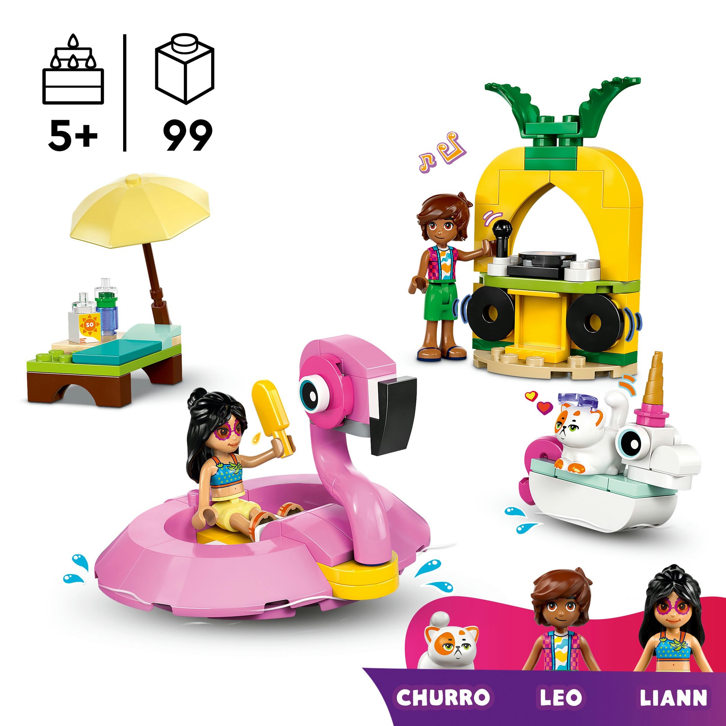Juego de construcción Fiesta en la Piscina con Flamenco y Unicornio LEGO Friends - 42658 3