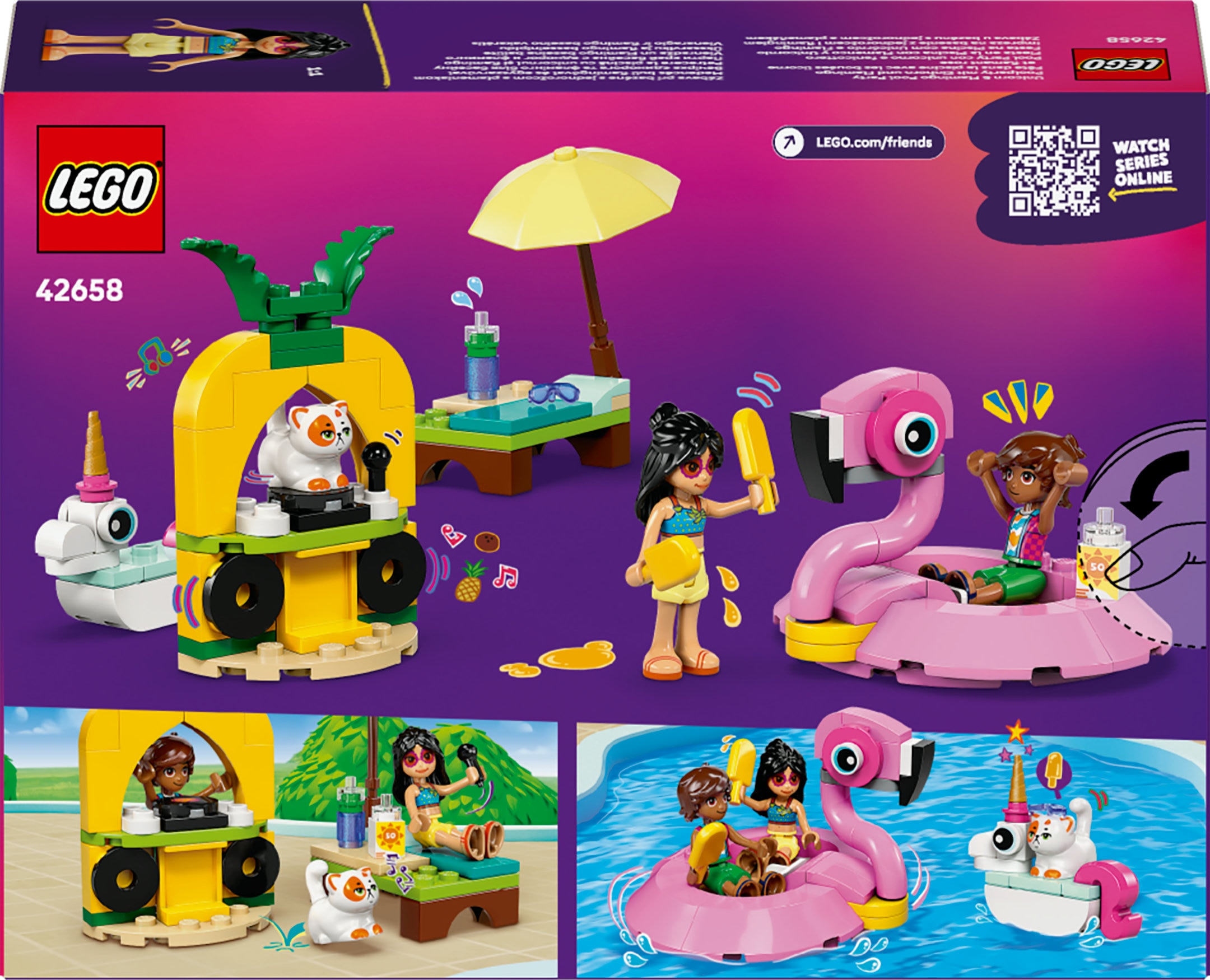 Juego de construcción Fiesta en la Piscina con Flamenco y Unicornio LEGO Friends - 42658 8