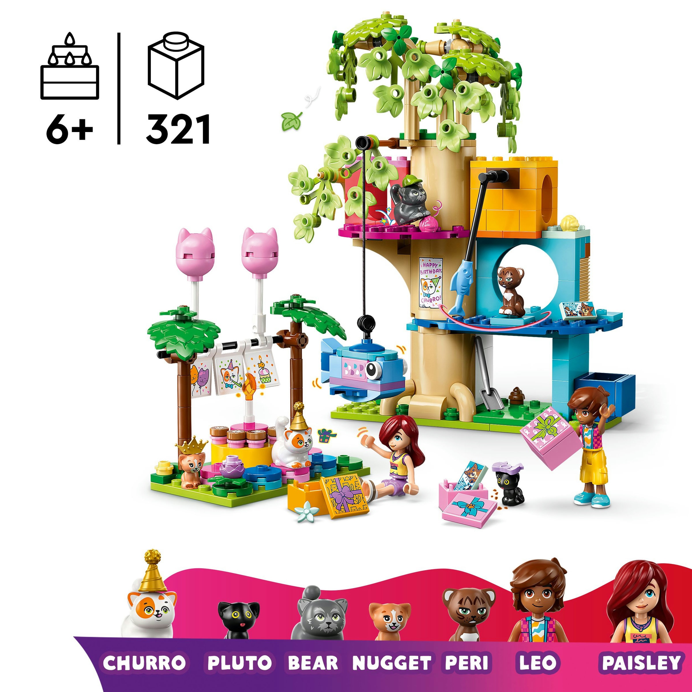 Juego de construcción Fiesta de Cumpleaños y Casa del Árbol Felina LEGO Friends - 42666 3