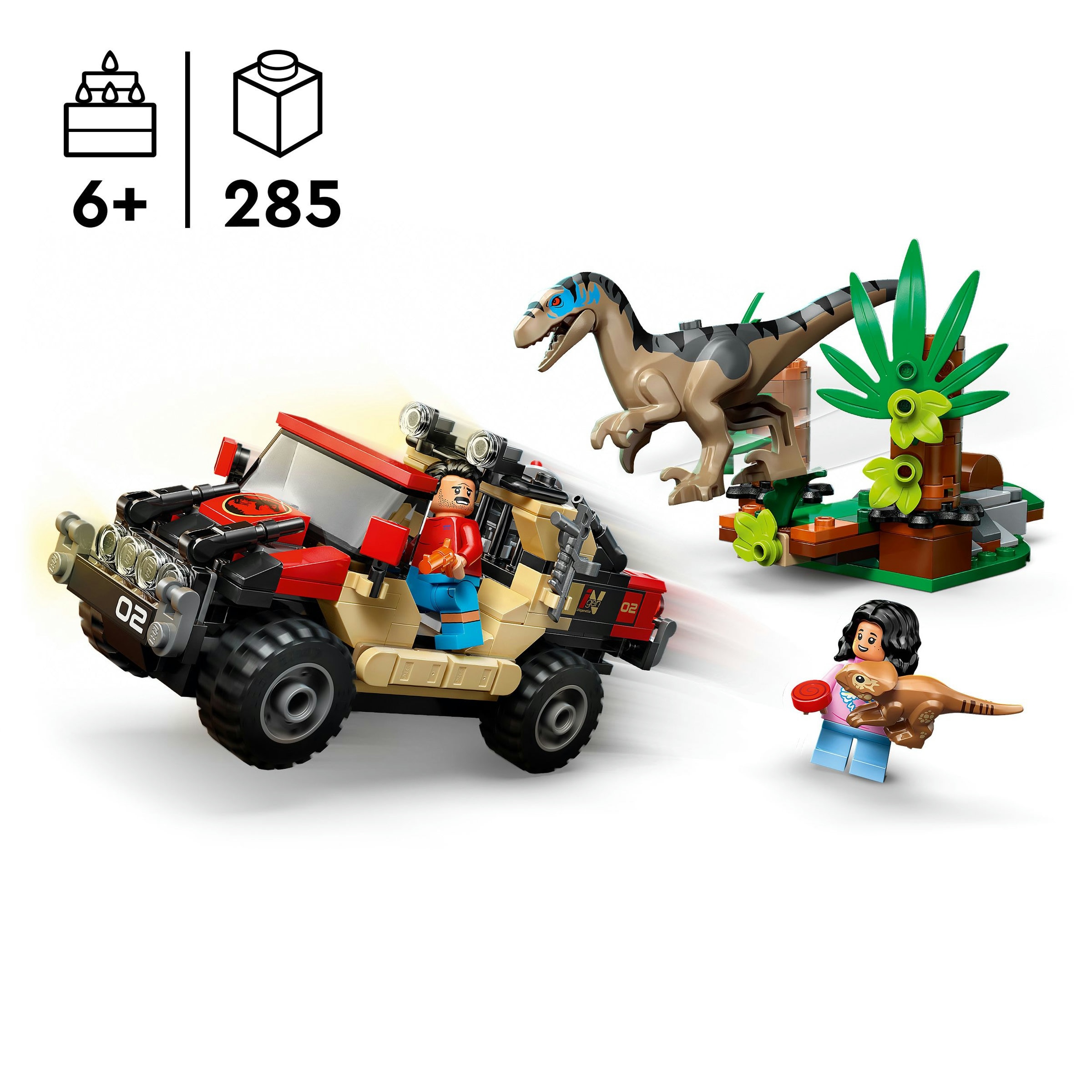 Juego de construcción Huida en Todoterreno y Raptor al Acecho LEGO Jurassic World - 76972 4
