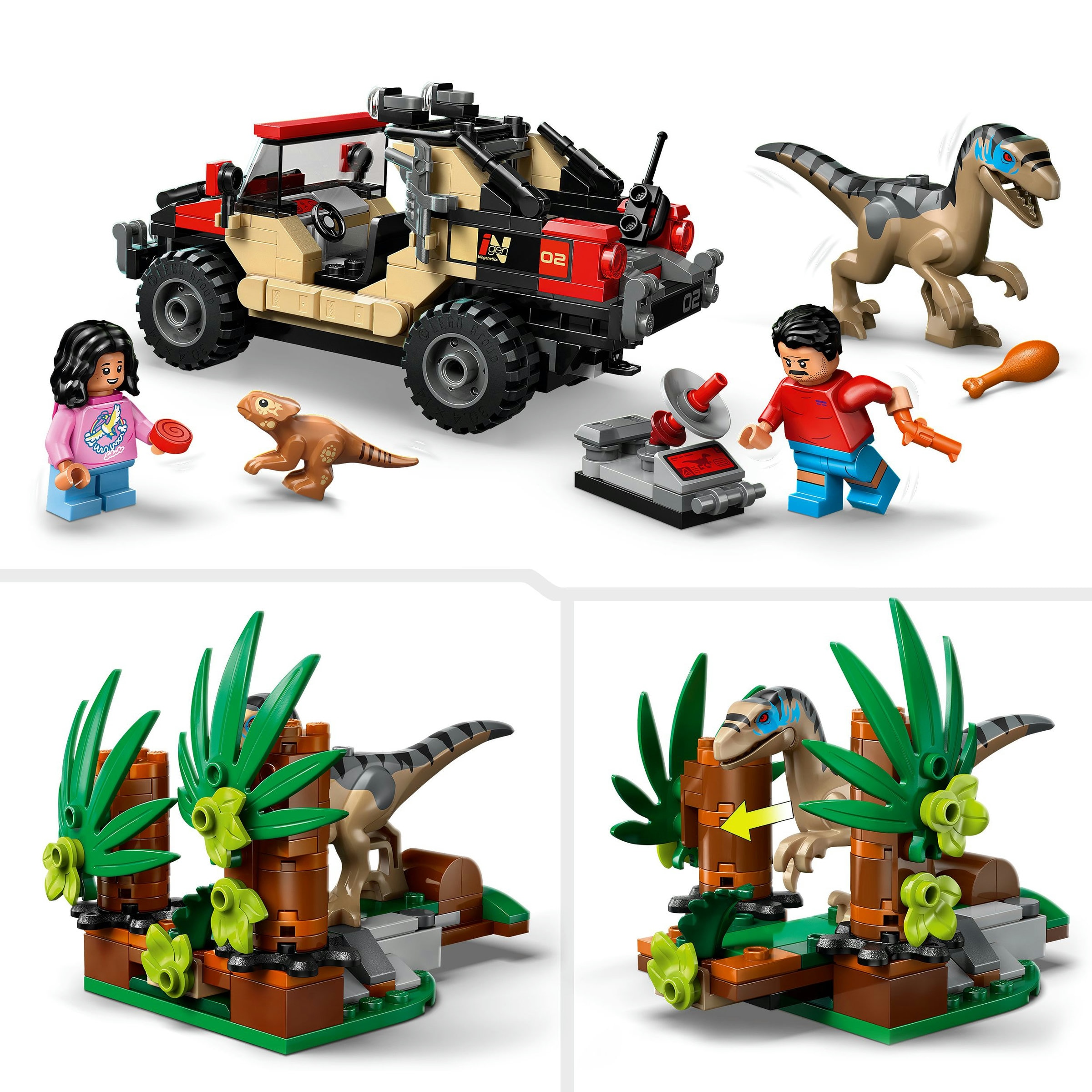 Juego de construcción Huida en Todoterreno y Raptor al Acecho LEGO Jurassic World - 76972 5