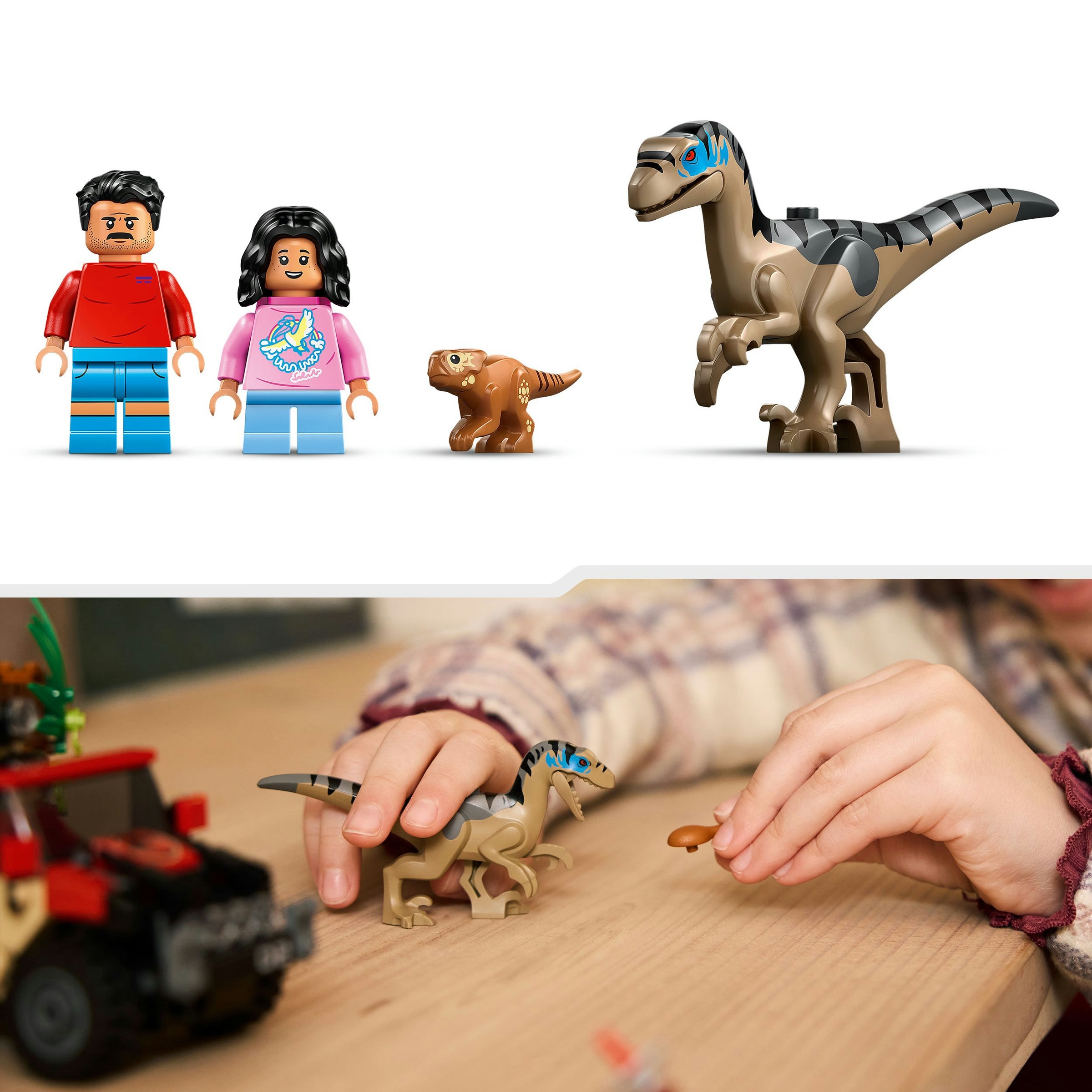 Juego de construcción Huida en Todoterreno y Raptor al Acecho LEGO Jurassic World - 76972 6